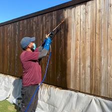 Fence Staining Project on Cherry Blossom Lane, Prosper, TX